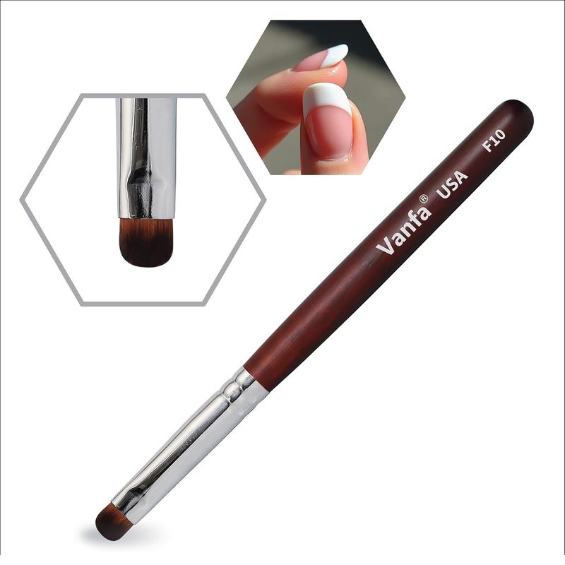 Vanfa French Brush for Nails, Clean up brush for Gel Nail Polish F10 - Image 2